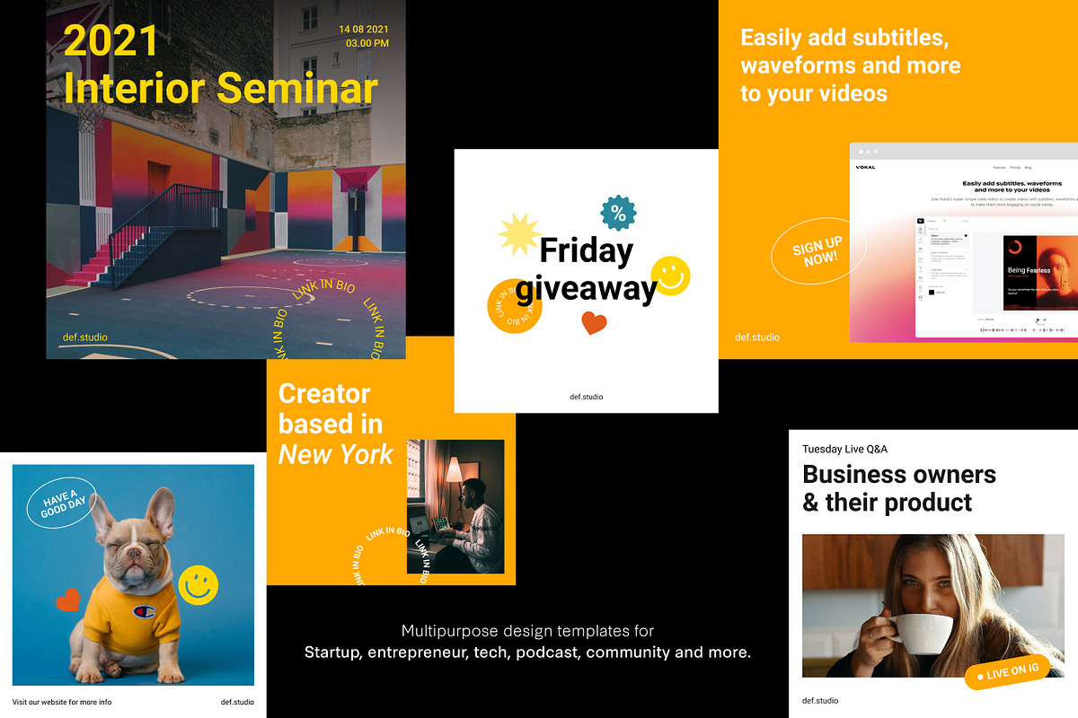 Startup Social Media Pack + Stories, a Social Media Template by Def Studio (Photo 3 of 10)