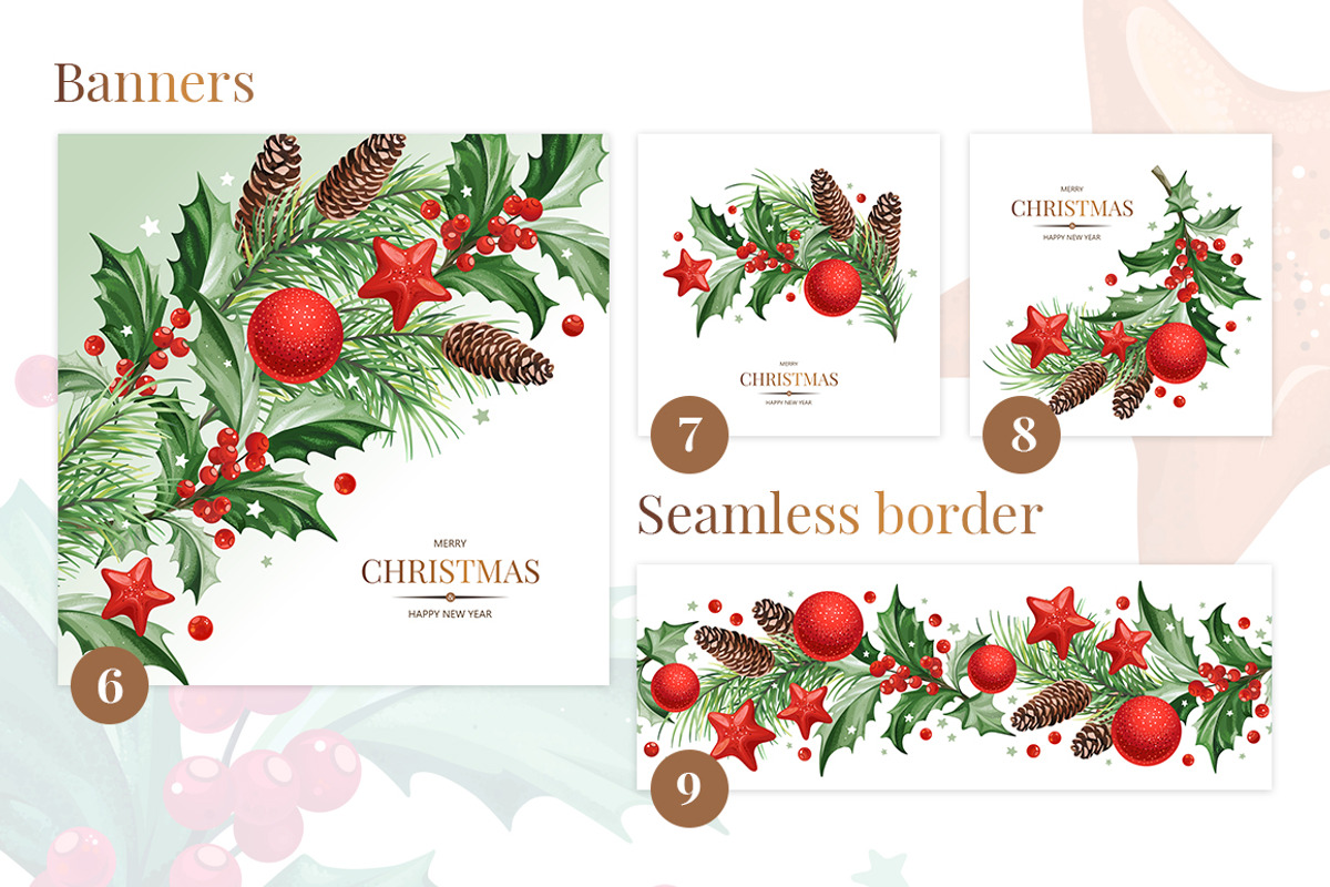 Christmas Set 3, a Background Graphic by Yulia Ogneva (Photo 3 of 7)