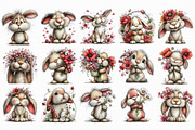 Whimsical Floral Bunny Clipart, an Illustration by Libby Wishes (Thumbnail 2 of 4)