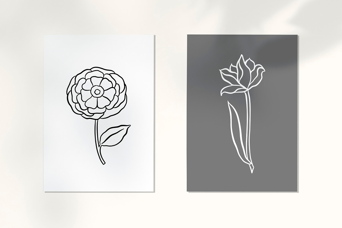 89 LINE ART FLOWER ILLUSTRATIONS, an Illustration by Katerina Osa (Photo 5 of 10)