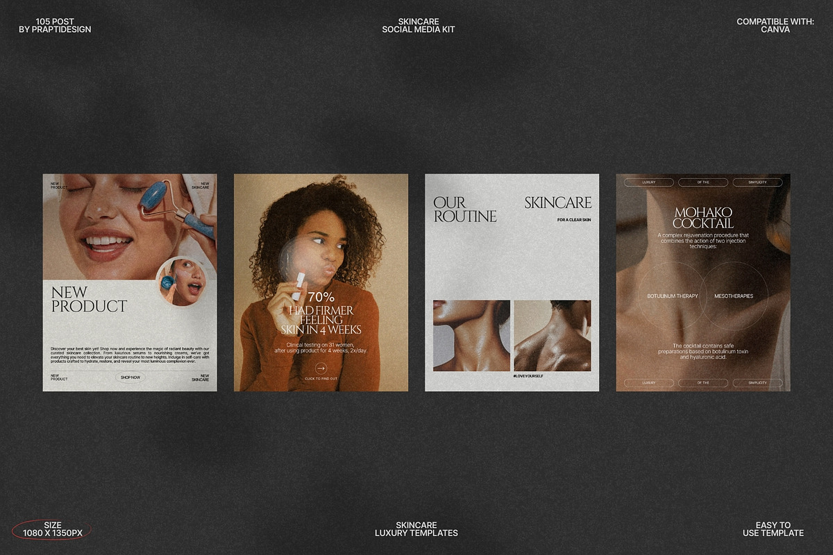 Canva Skincare Post Bundle Pack preview 7