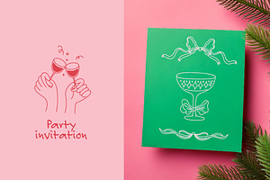 Holiday Vibes, Hand Drawn Clip Art