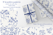 Vintage Seamless Patterns Toile Blue, a Pattern Graphic by ON_lineart_store (Thumbnail 2 of 10)