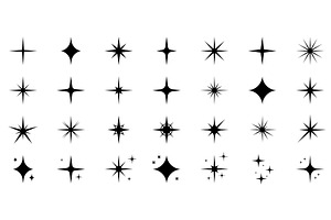 Burst Star Silhouette Icon Set, an Object Illustration by Vector Creator