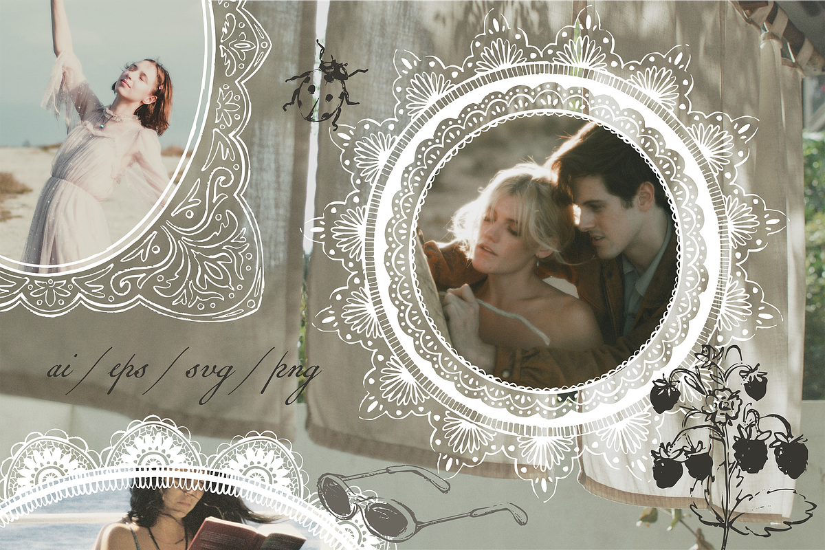 Summer Romance | Lace Frames & Illu, an Object Graphic by Ola_Mazur (Photo 3 of 9)