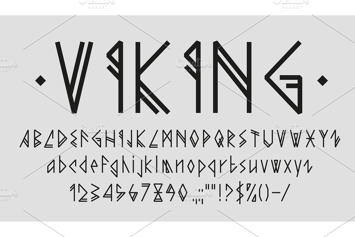 Viking font alphabet letters, an Illustration by Buch&Bee