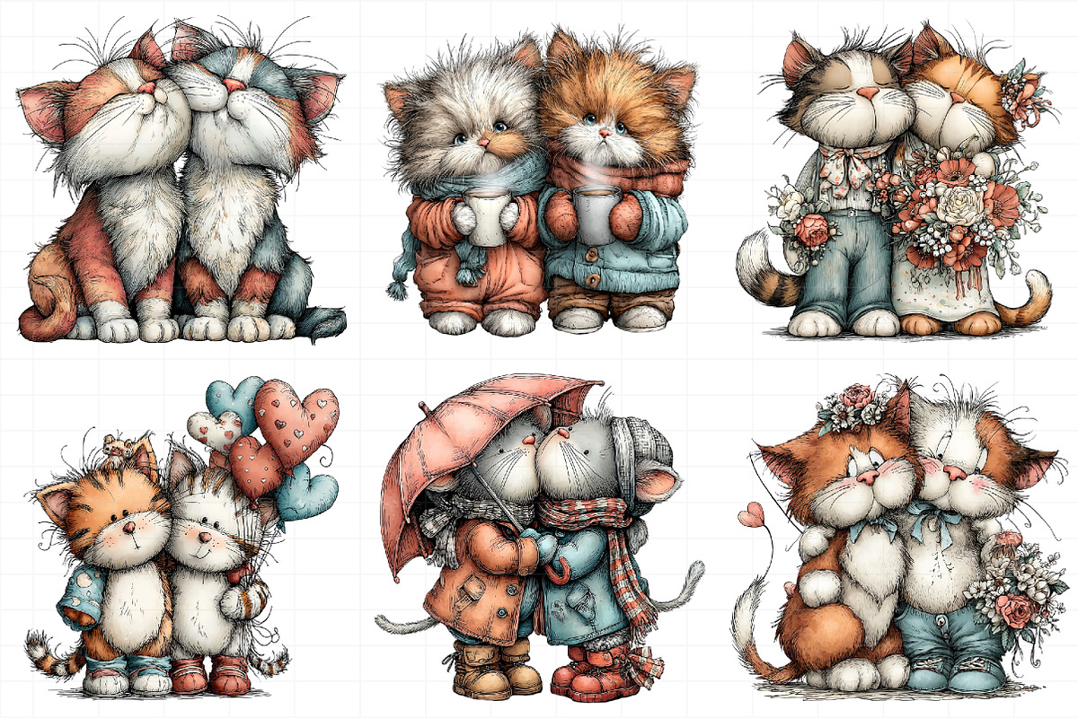 Couple Cat Clipart, an Illustration by Daily.Designs (Photo 5 of 5)