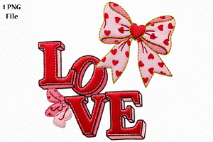 Love Embroidery PNG, Valentine's Day, an Illustration by Canvas Craft