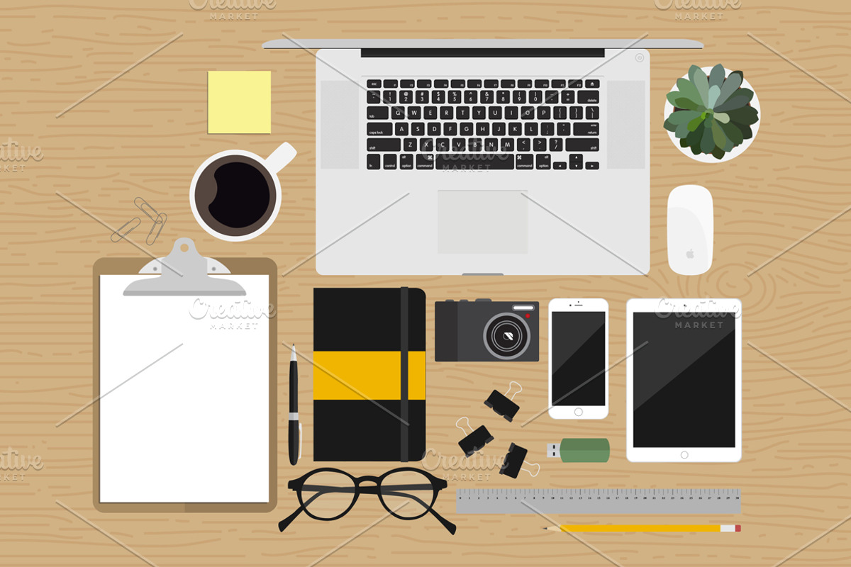 Custom Illustrated Office Mockup, an iPhone Mockup by laurenschroer (Photo 1 of 4)