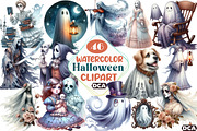 Halloween Antique Ghost Clipart, an Illustration by DreamCafeArt (Thumbnail 1 of 5)