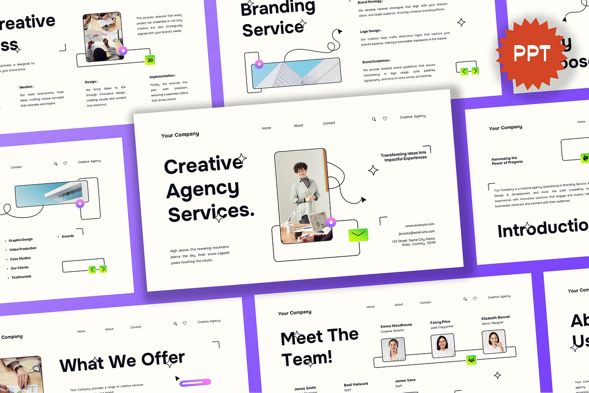 Cream Agency Services PPT, a Presentation Template by Aiyari Graphic (Photo 1 of 5)