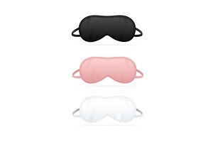 Sleep Mask Empty Template Mockup Set
