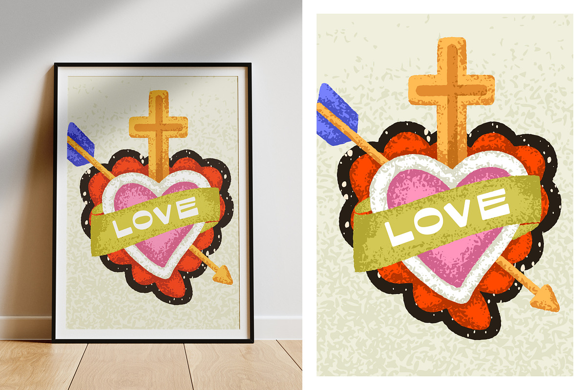 Sacred Mexican hearts posters, cards, an Illustration by Good Studio (Photo 5 of 5)