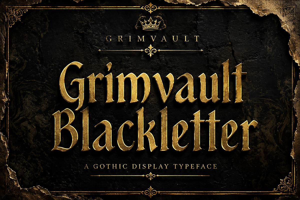 Grimvault Blackletter, a Blackletter Font by Wow Magic (Photo 1 of 4)