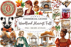 Woodland Harvest Fall Clipart