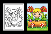Whimsical Goblin World Coloring Page, a Decorative Illustration by Design Station (Thumbnail 3 of 8)
