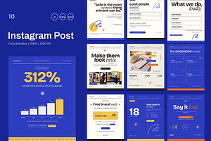 Creative Studio Instagram Post Pack, a Social Media Template by Pitchlook.Studio