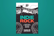 Hand Drawn Ocean Indie Rock Flyer, a Flyer Template by ashenterprise (Thumbnail 1 of 3)