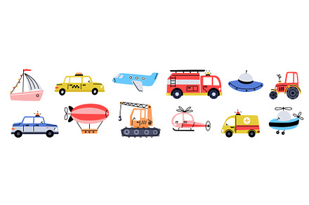 Childish transport toys. Boys game, a Transportation Illustration by YummyBuum