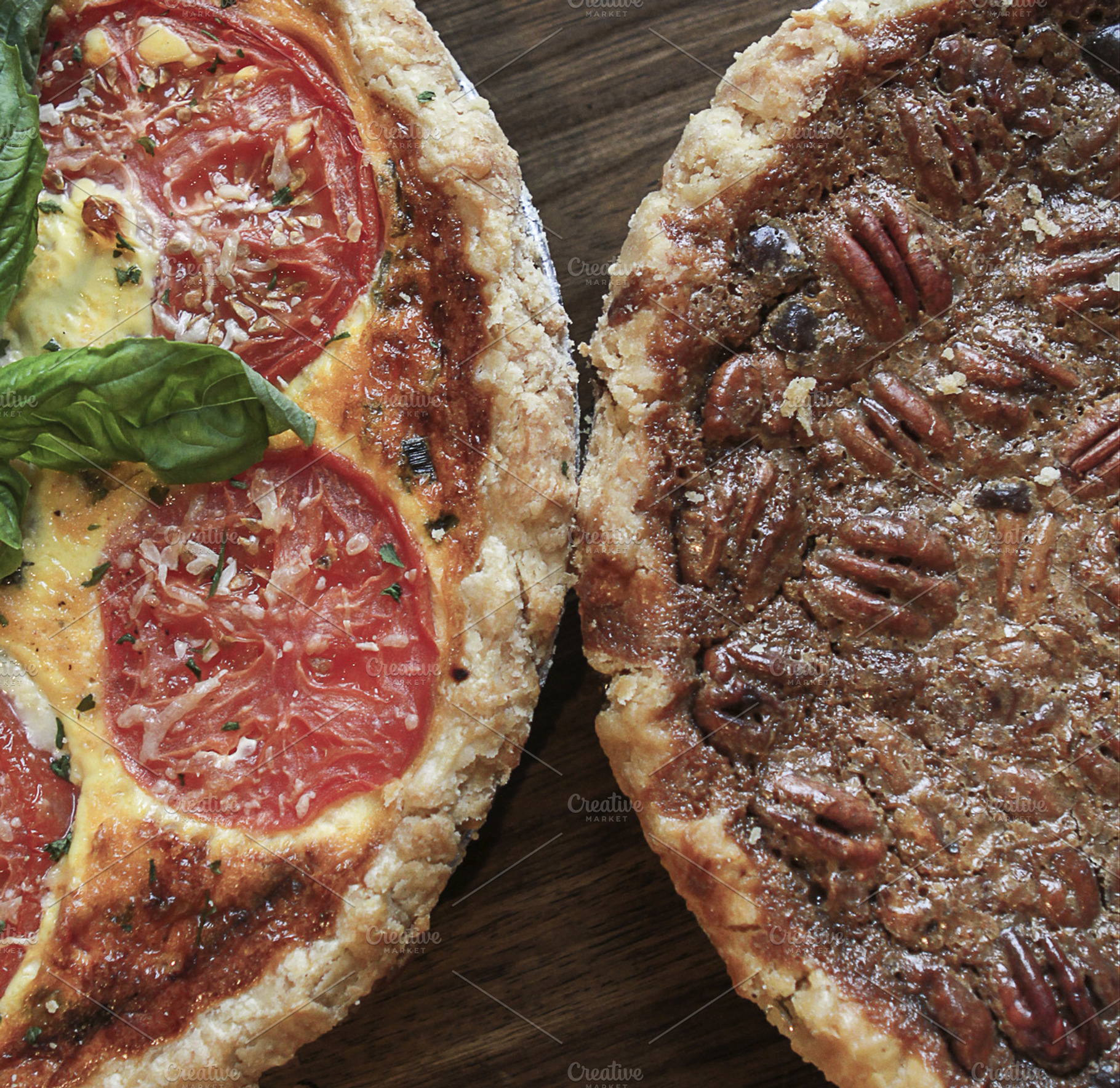 Shot Of Two Pies Side By Side