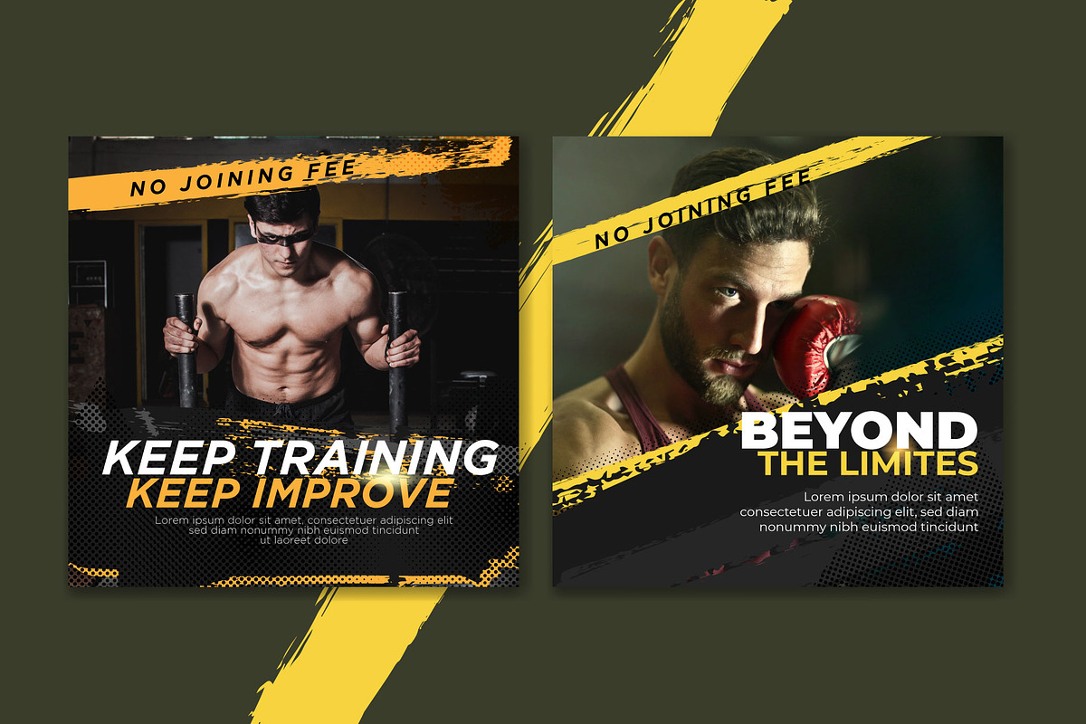 Gym Social Media Design Templates, a Social Media Template by Warm Snow (Photo 4 of 4)