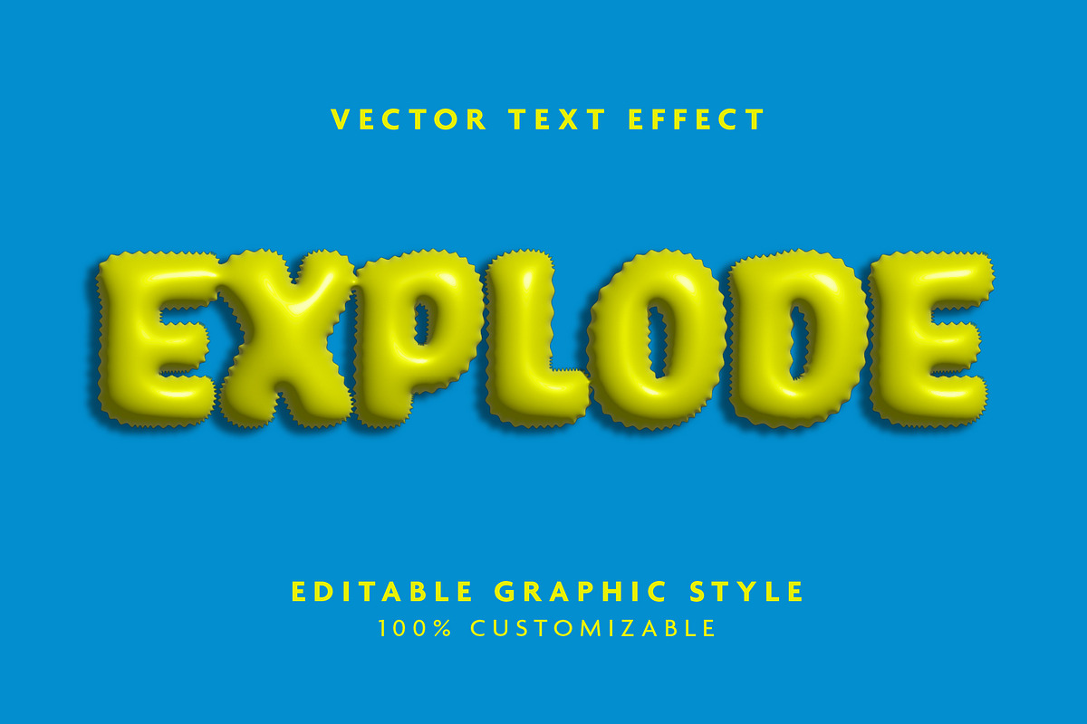 Yellow Inflated Balloon Text Effect