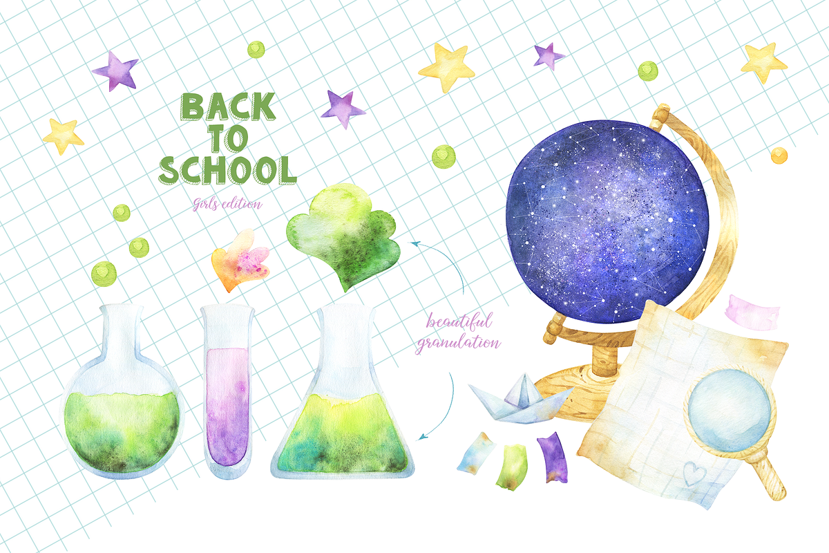 Back to School Girls edition clipart, an Education Illustration by Tatiana Troian (Photo 4 of 5)