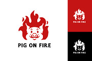 mascot red pig fire hot grill logo, a Branding & Logo Template by Vinsvectory (Thumbnail 1 of 3)