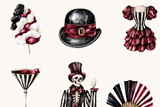 Watercolor Halloween Dark Circus, an Object Illustration by BusyDaydesign (Thumbnail 4 of 9)
