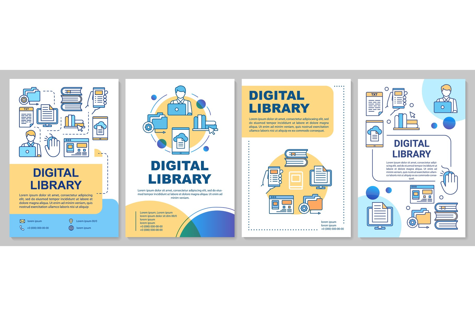 Digital library brochure template, a Brochure Template by IMG Visuals