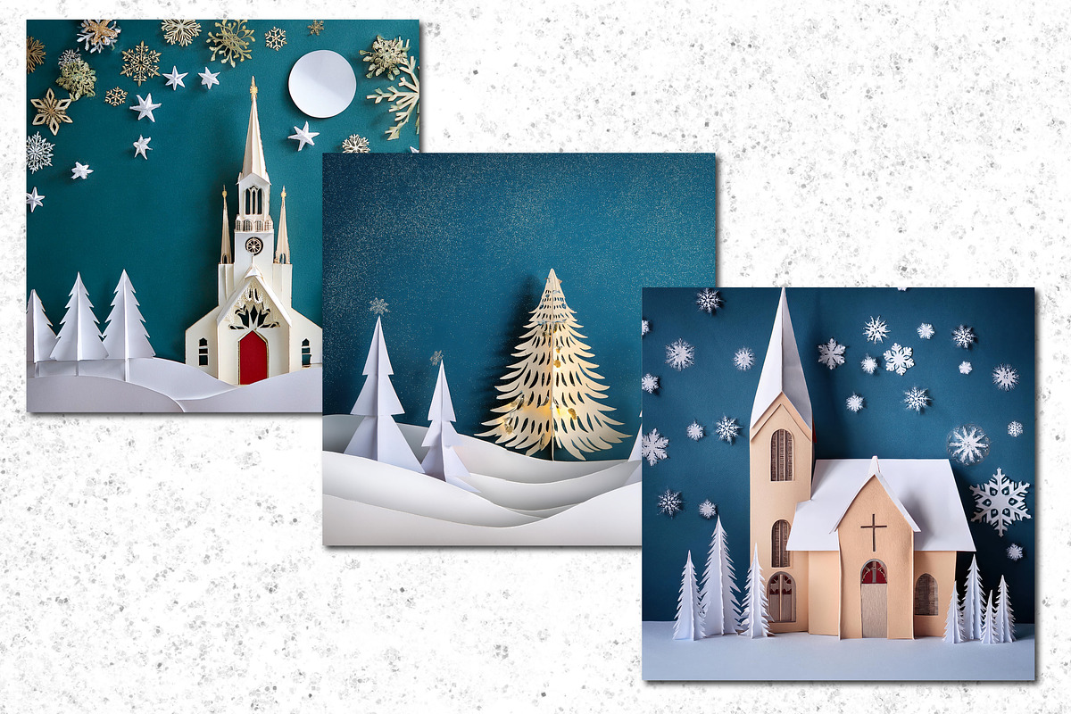 Paper Cutout Christmas Scenes, a Seasonal Illustration by Patterns for Dessert (Photo 2 of 6)