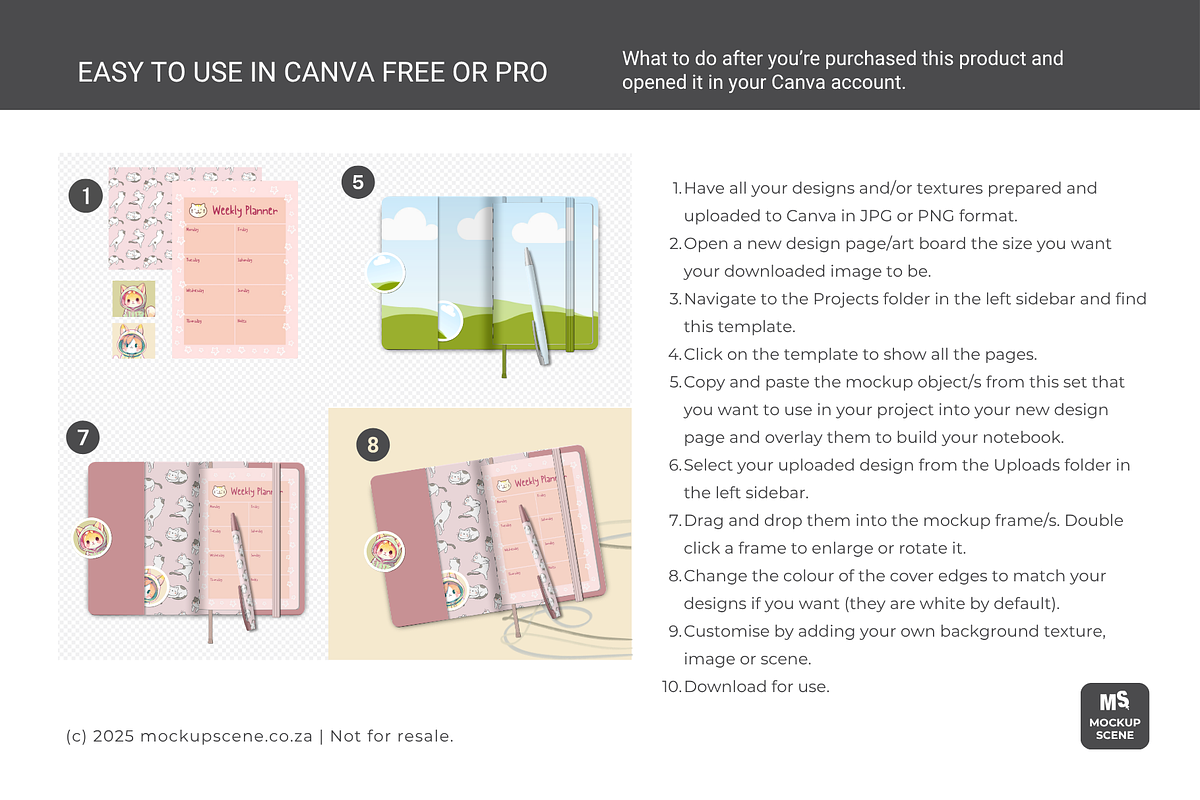 Assorted Notebooks Canva Mockup Set, a Books & Magazine Mockup by Mockup Scene (Photo 3 of 13)