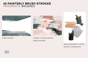 45 Procreate Painterly Brush Stamps