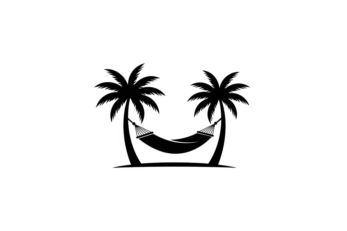 Palm Tree Hammock Silhouette Bundle, an Object Graphic by jahid234 (Photo 3 of 30)