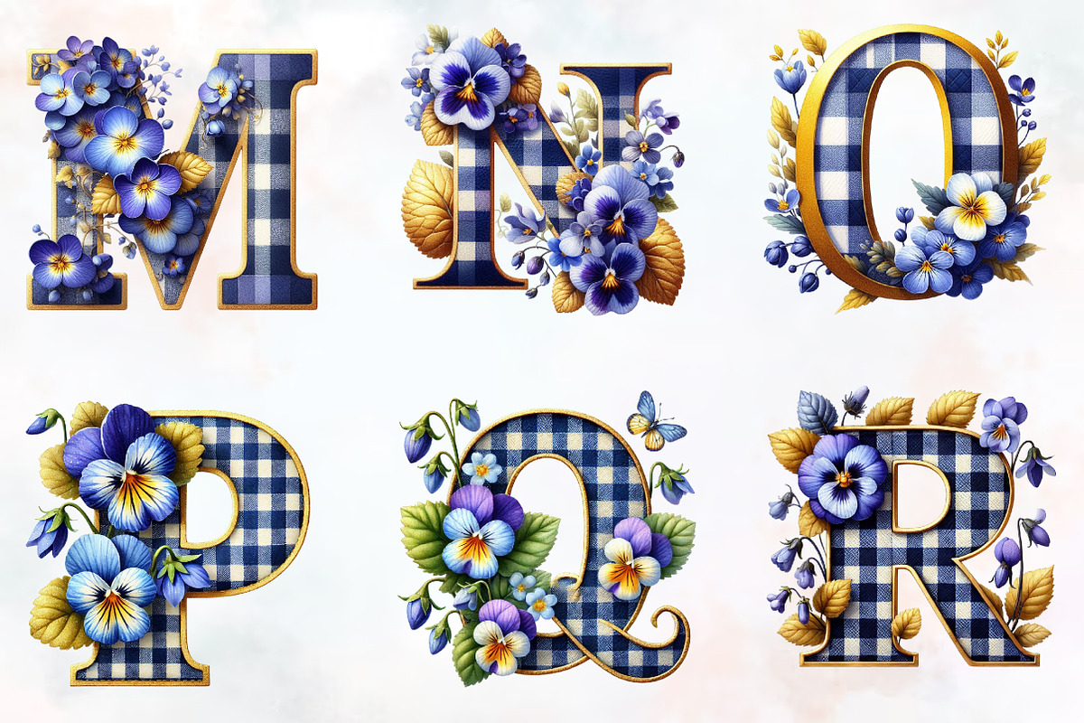 Gingham check Alphabet spring, an Illustration by RobertsArt (Photo 4 of 7)