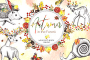 Autumn BUNDLE 8 in 1. Watercolor, an Object Graphic by Ana-Sakuta (Thumbnail 10 of 20)