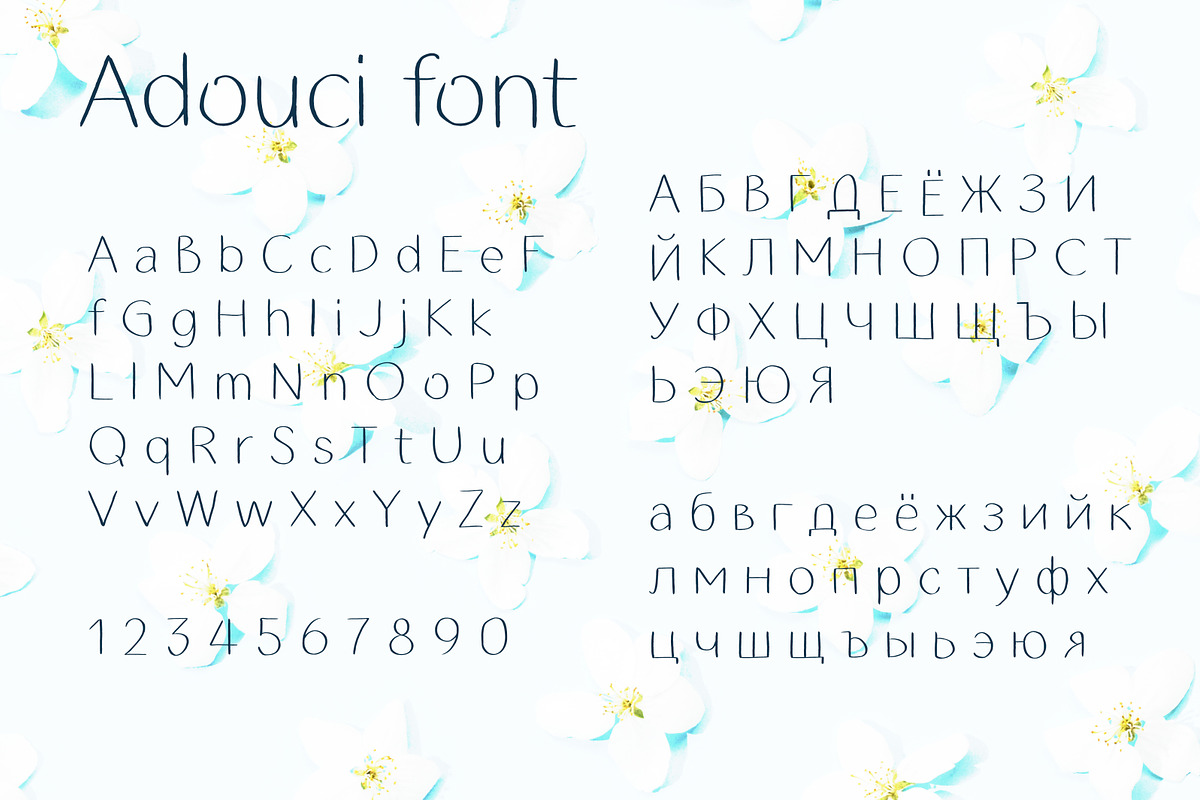Hand written font. Adouci letters, a Sans Serif Font by Volf Mockups (Photo 2 of 9)