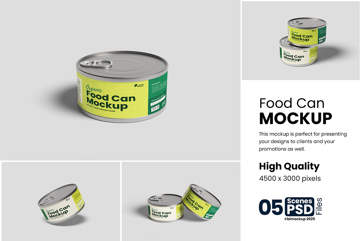 Food Can Mockup, a Product Mockup by bimockup (Photo 1 of 6)