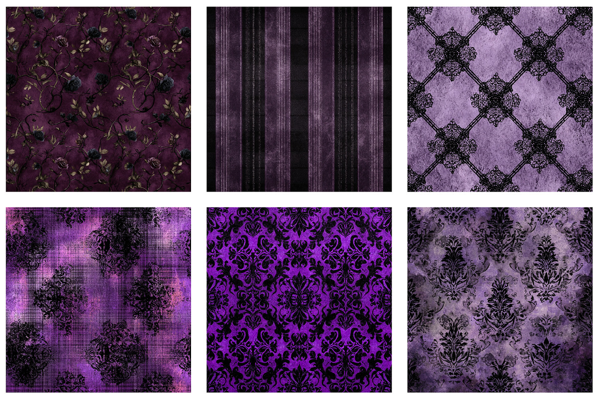 Purple Gothic Digital Paper, a Seasonal Illustration by Designworld (Photo 2 of 6)