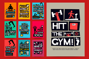 Set of 10 Fitness Motivation Posters, a Healthcare Illustration by Orange Graphics