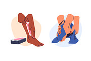 Female feet beauty procedures set, a Person Illustration by PaperTrident (Thumbnail 5 of 5)