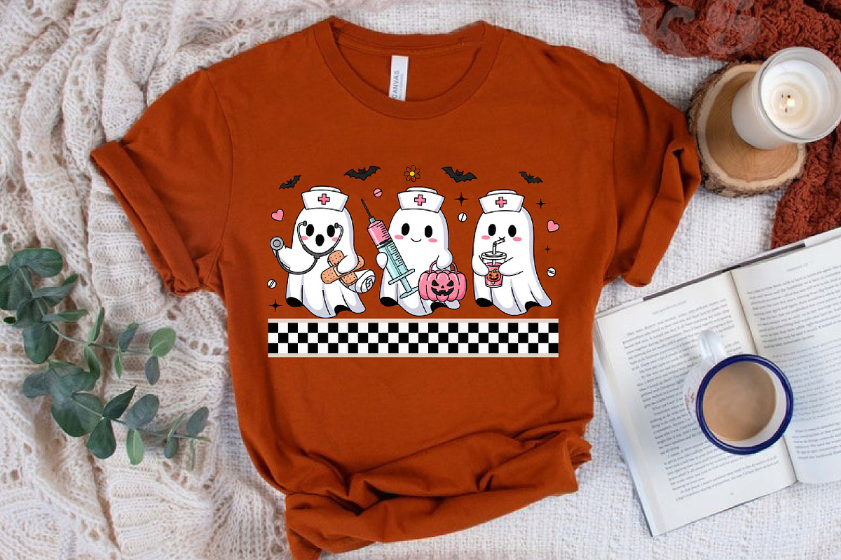 Cute Pink Halloween Nurse Ghost Png, an Illustration by Libby Wishes (Photo 6 of 8)