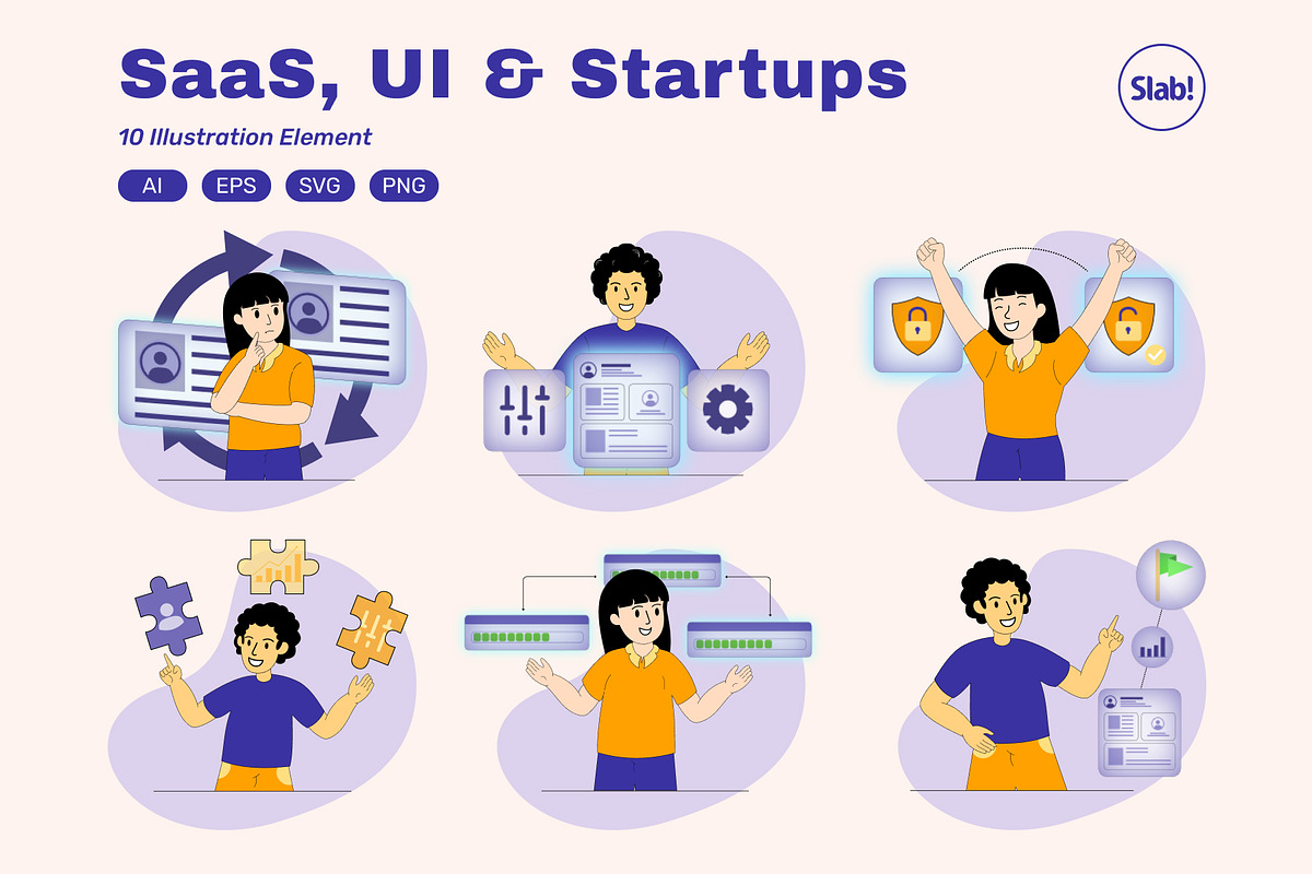 SaaS, UI & Startups Illustration, a Technology Illustration by SLAB! Design (Photo 1 of 6)