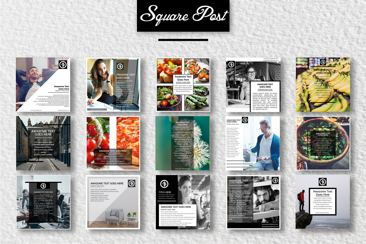 Black & White Social Media Pack, a Social Media Template by Artha Desain (Photo 3 of 5)