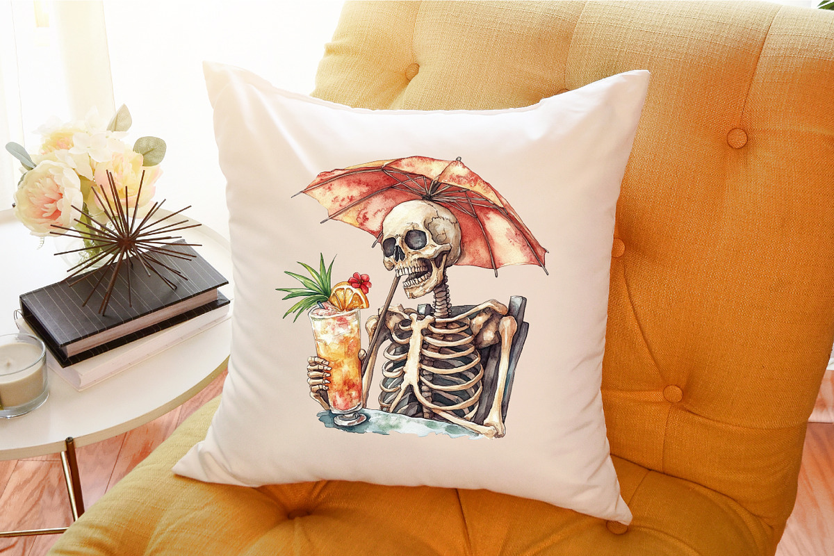 Funny Summer Skeleton Clipart, an Illustration by Sublimation Artist (Photo 6 of 6)