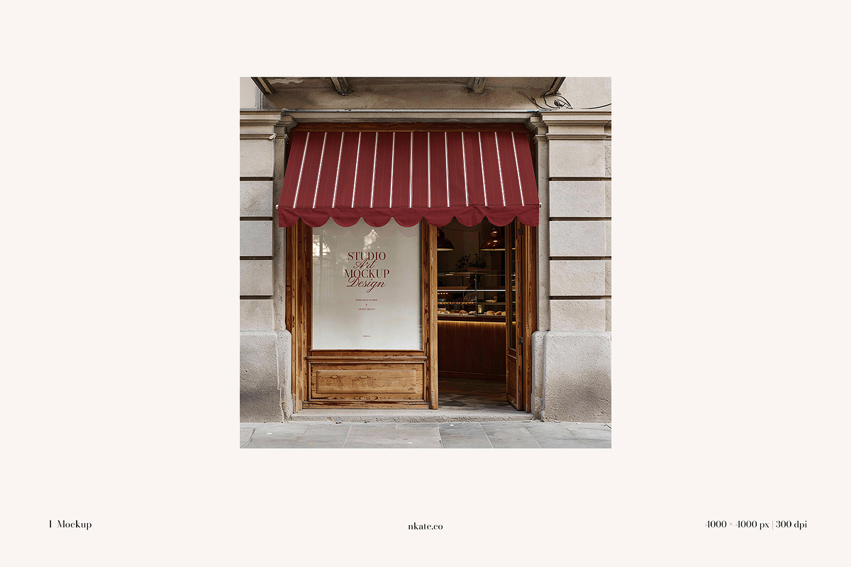 Storefront Window & Awning Mockup, an Advertising Mockup by nkate (Photo 4 of 6)