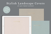 Landscape goodnotes notebook covers, a Stationery Template by By Lef Planning (Thumbnail 1 of 5)
