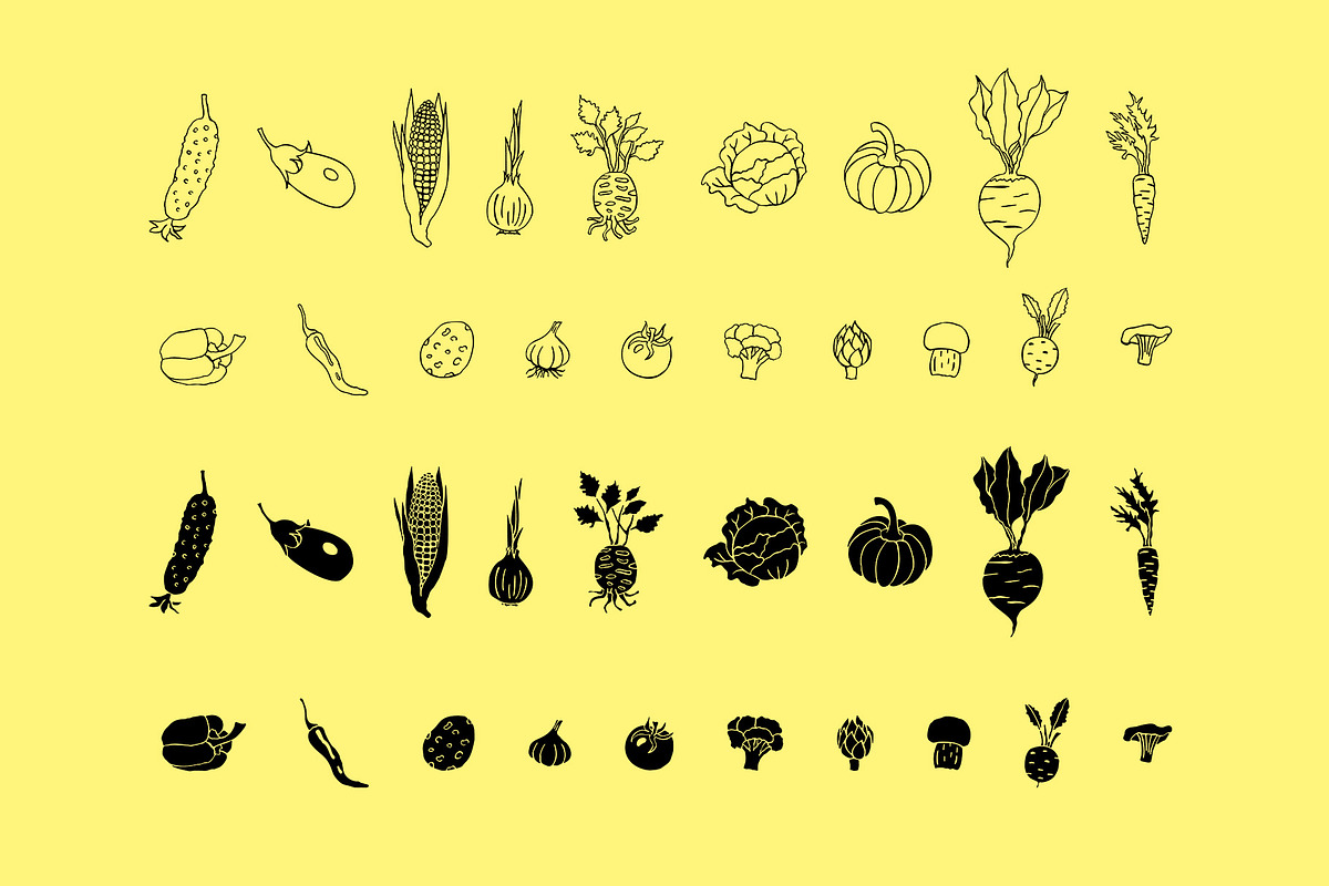 Vegetables patterns, a Pattern Graphic by Hellgram (Photo 8 of 8)