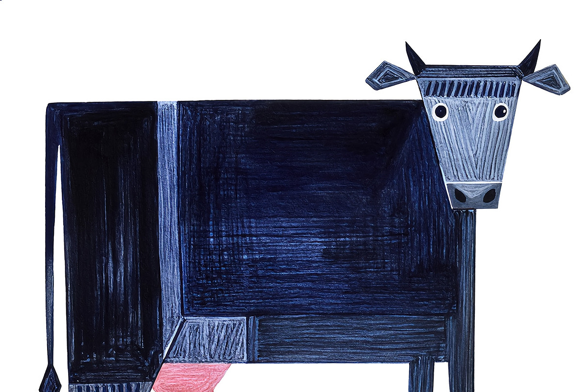 Geometric Blue Cow, an Animal Illustration by StockVerse Creative (Photo 4 of 4)