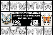 Butterfly Zentangle Coloring Book-V3, an Animal Illustration by Design Zone (Thumbnail 1 of 7)